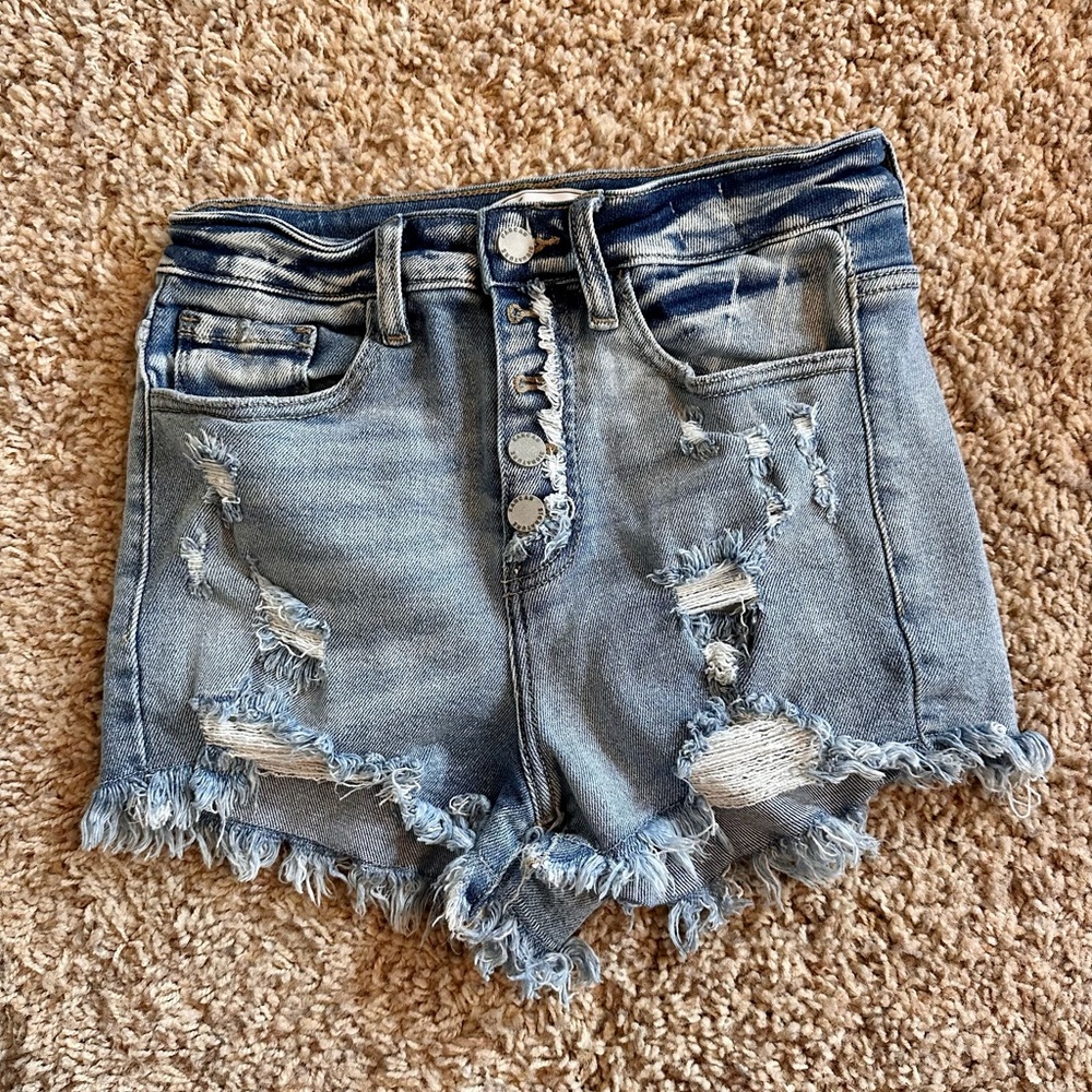 KanCan Blue Jean Shorts High-Waisted Distressed